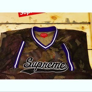 Supreme Mesh Baseball Top Woodland Camo